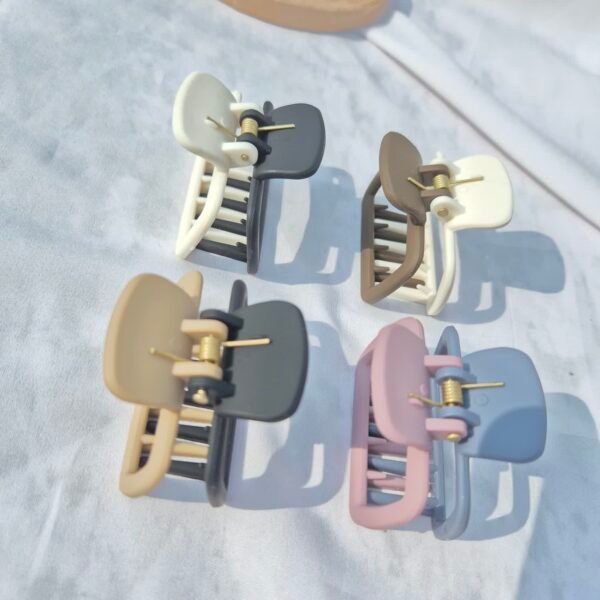 4 pcs matt double color hair claw clips set (Copy) - Image 2