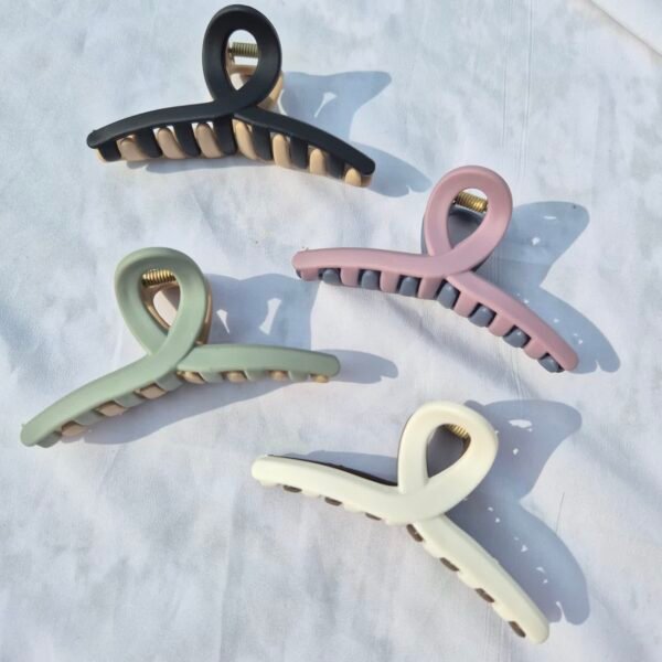 4 pcs matt double color hair claw clips set