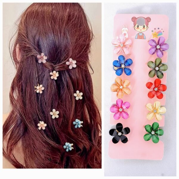 mini crystal metalic hair claw clips combo set