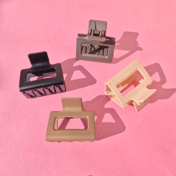 matt color hair claw clips set - Image 3